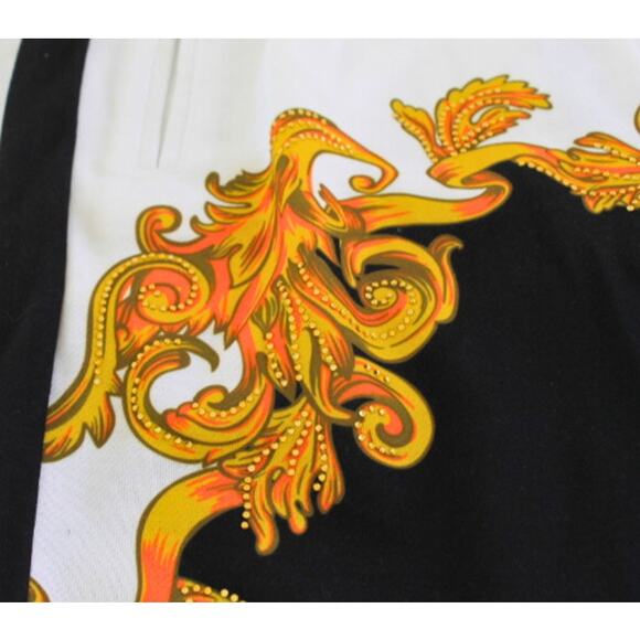 Reason Rhinestone Basketball Shorts Mens Sz S Gold Black White Colorful Dopamine - Picture 2 of 9